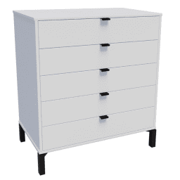 Cmoda Marden de 5 cajones Vertical/ Blanco